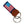Hand-stitched American Flag needlepoint keychain showing American Flag on both sides against a navy blue background and leather backing.  Stainless steel D-ring and keyring.