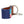 Hand-stitched American Flag needlepoint keychain showing American Flag on both sides against a navy blue background and leather backing.  Stainless steel D-ring and keyring.