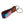 Hand-stitched American Flag needlepoint keychain showing American Flag on both sides against a navy blue background and leather backing.  Stainless steel D-ring and keyring.