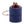 Hand-stitched needlepoint keychain, ship's anchor design in white on both sides with navy blue background high-quality leather and cotton thread, stainless steel D-ring and keyring.