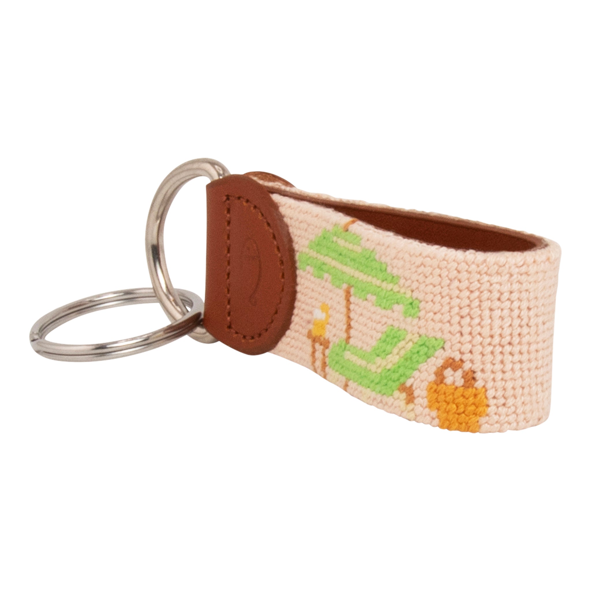 Beach Needlepoint Key Fob