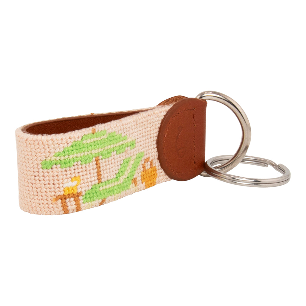Beach Needlepoint Key Fob