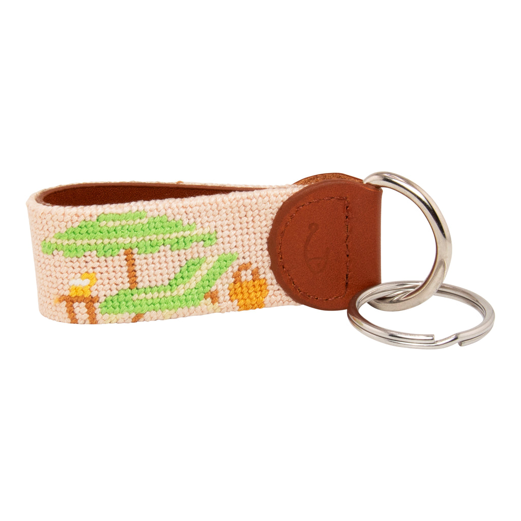 Beach Needlepoint Key Fob