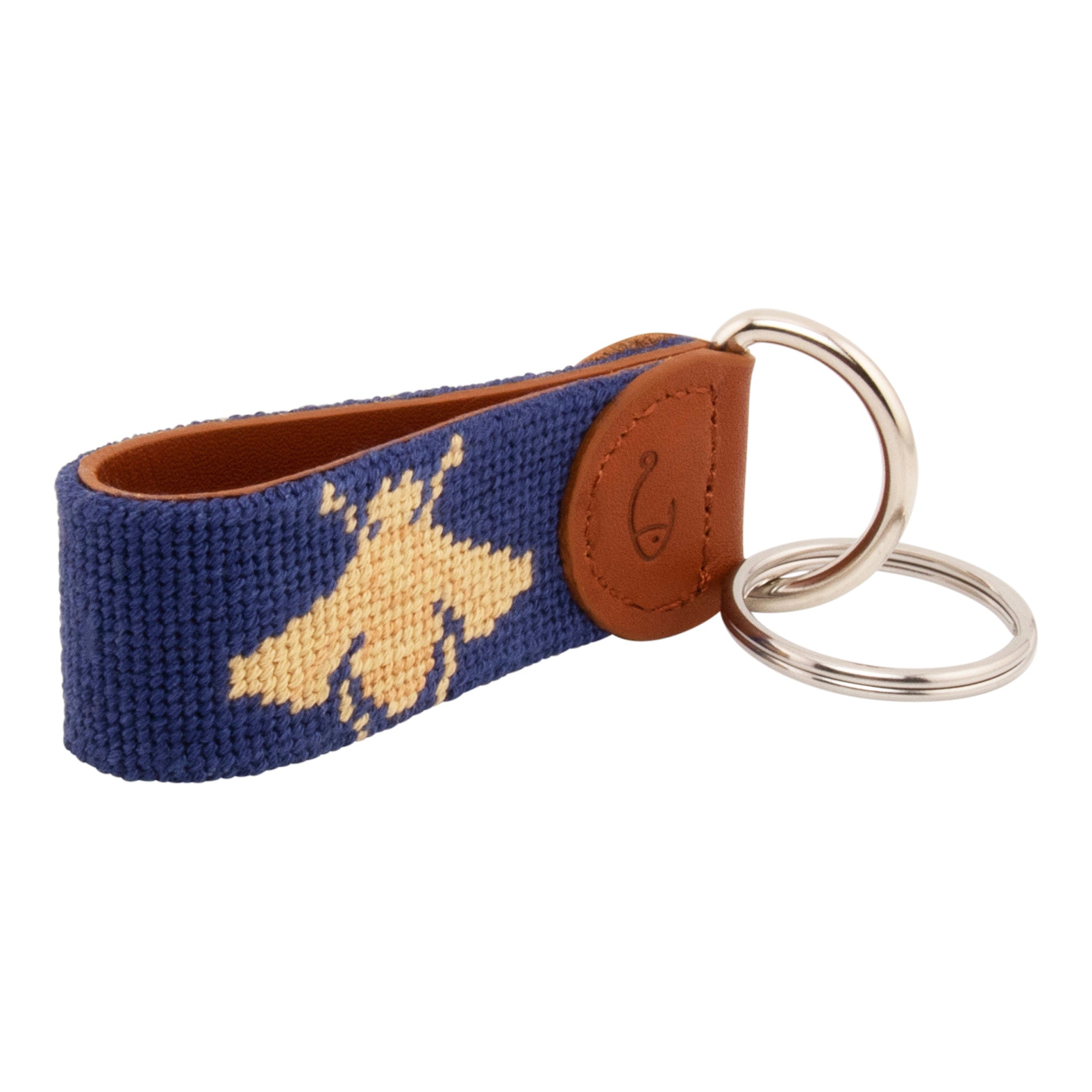 Honey Bee Needlepoint Key Fob