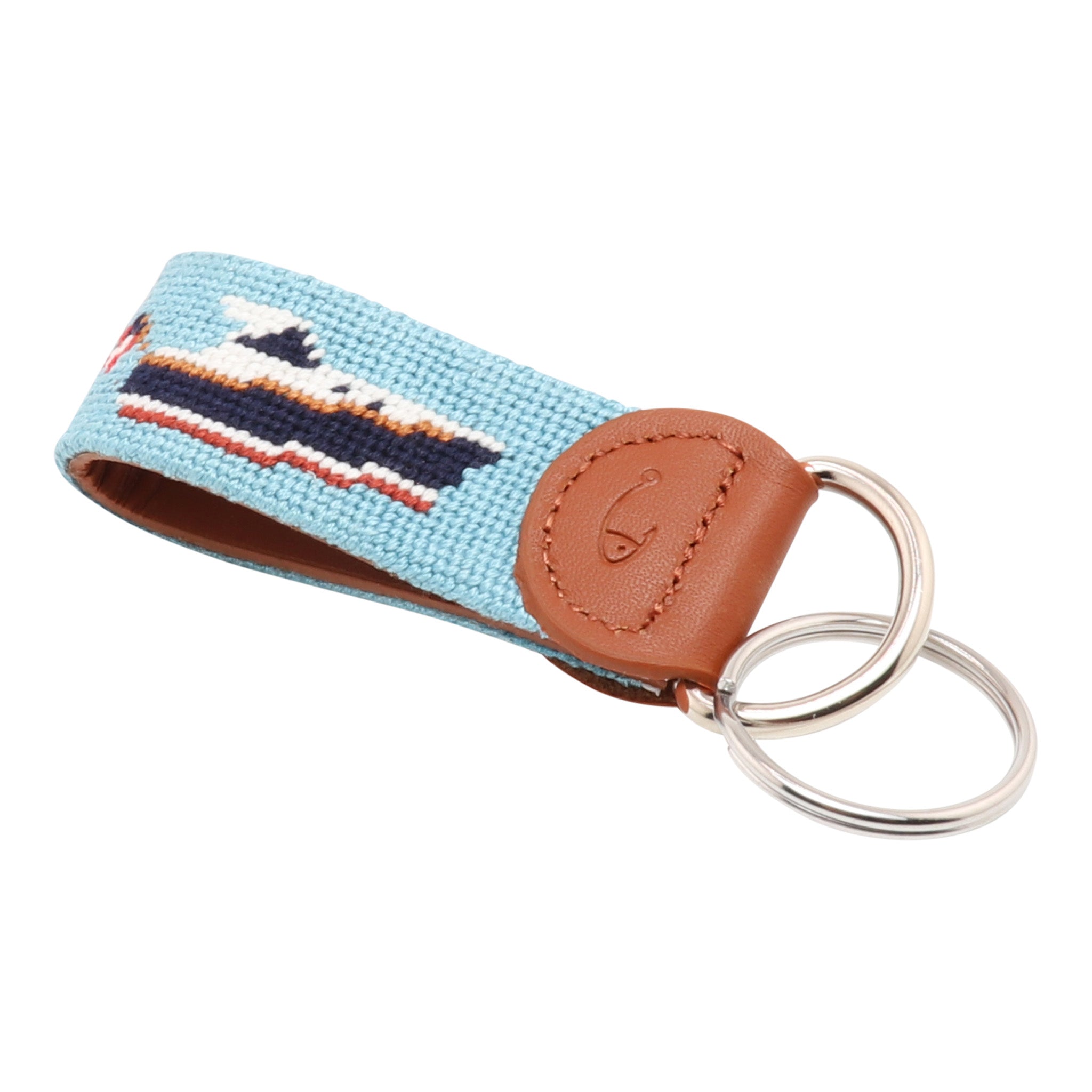 Boat Needlepoint Key Fob