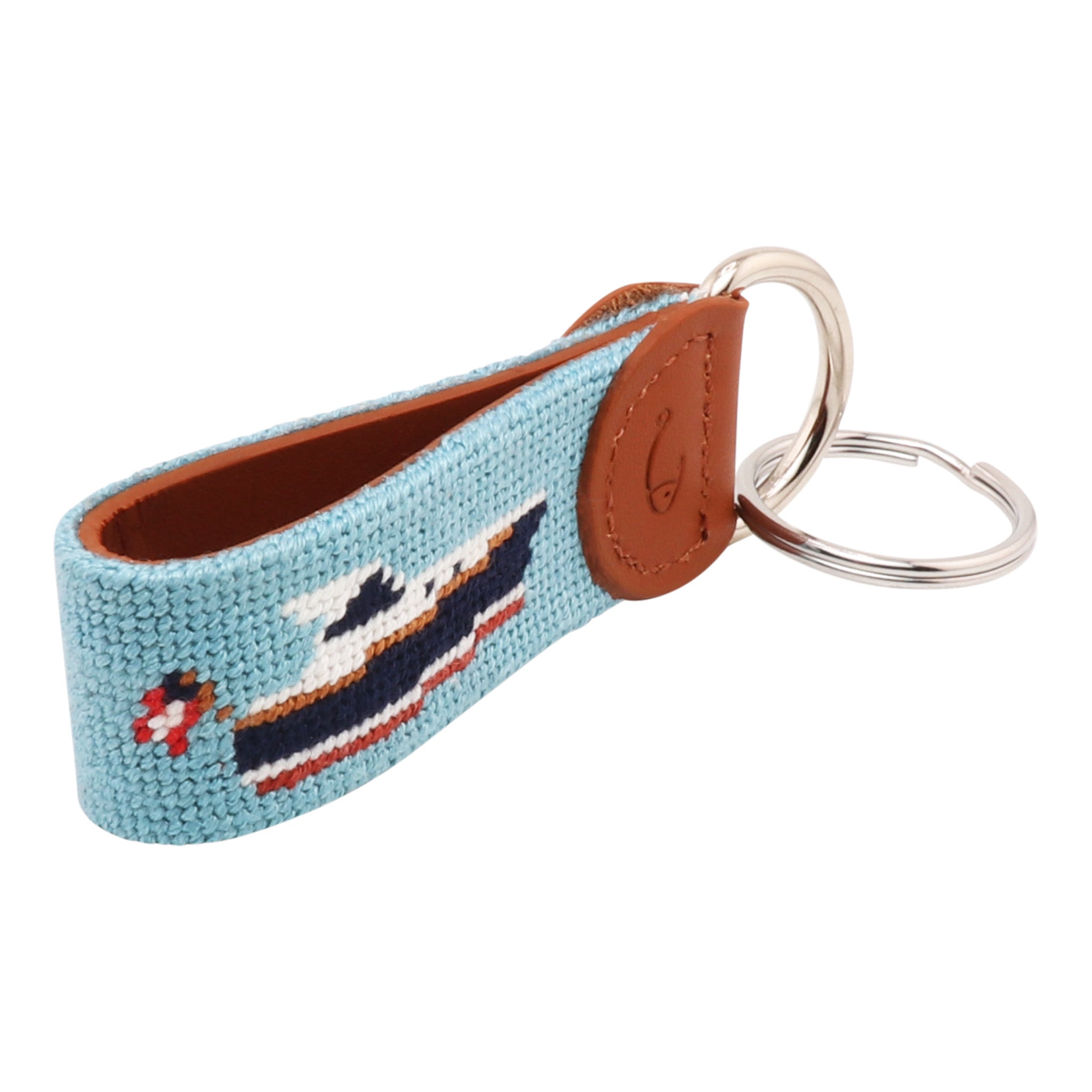 Boat Needlepoint Key Fob
