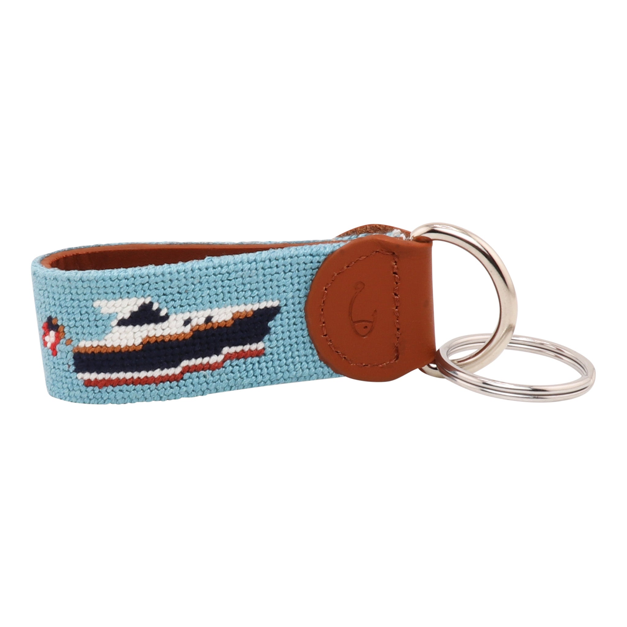 Boat Needlepoint Key Fob