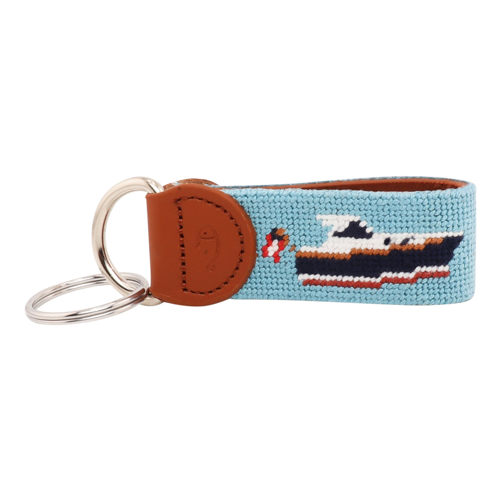Boat Needlepoint Key Fob