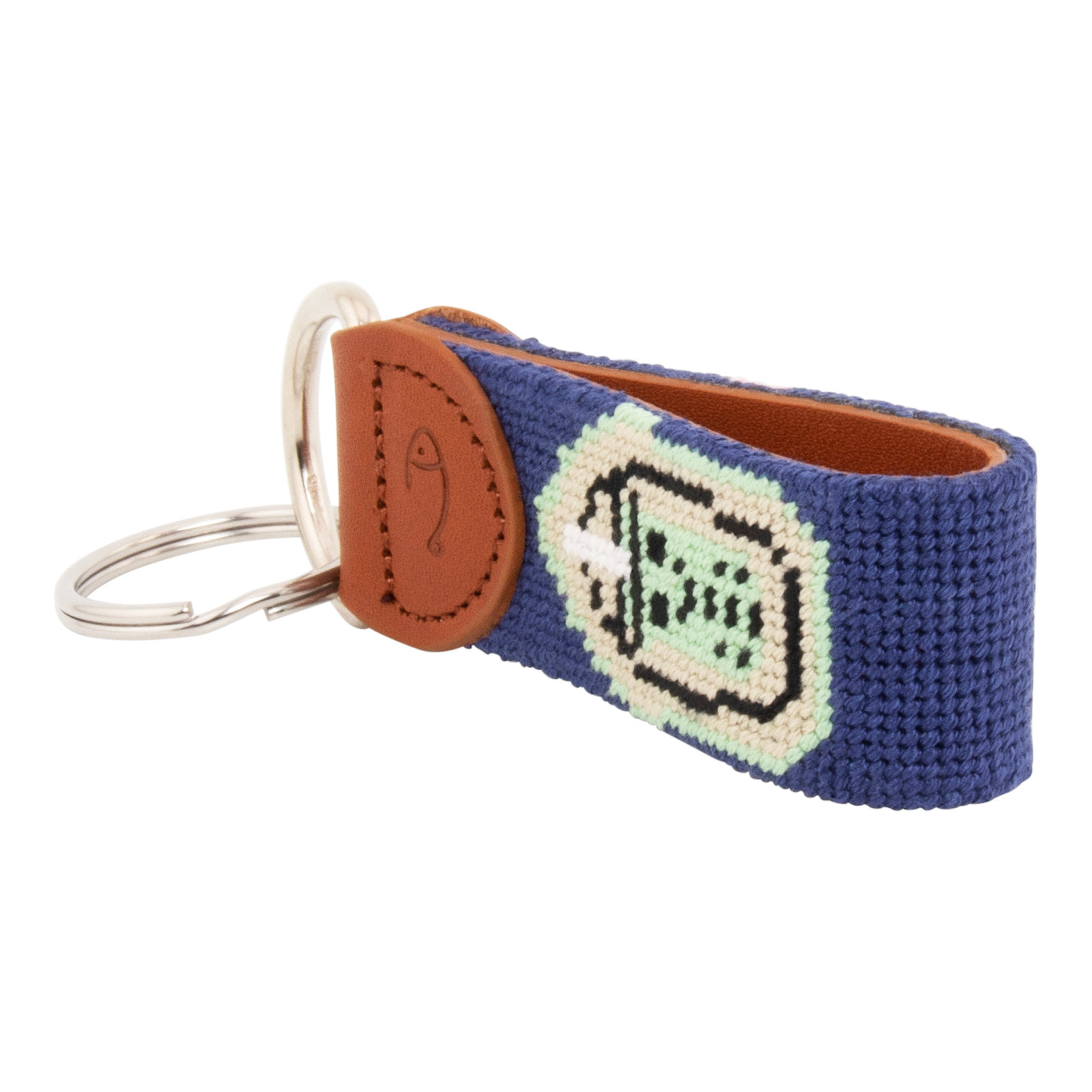 Bubble Tea Needlepoint Key Fob
