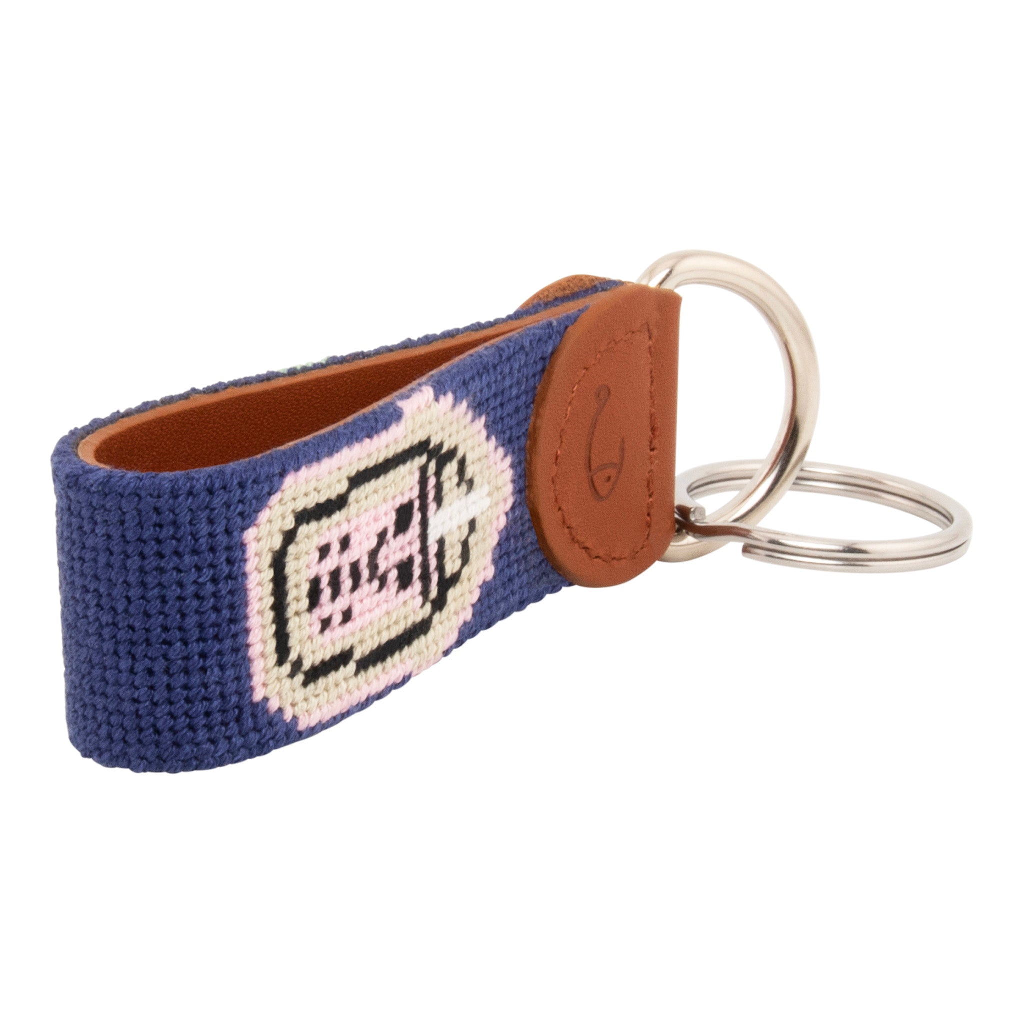 Bubble Tea Needlepoint Key Fob