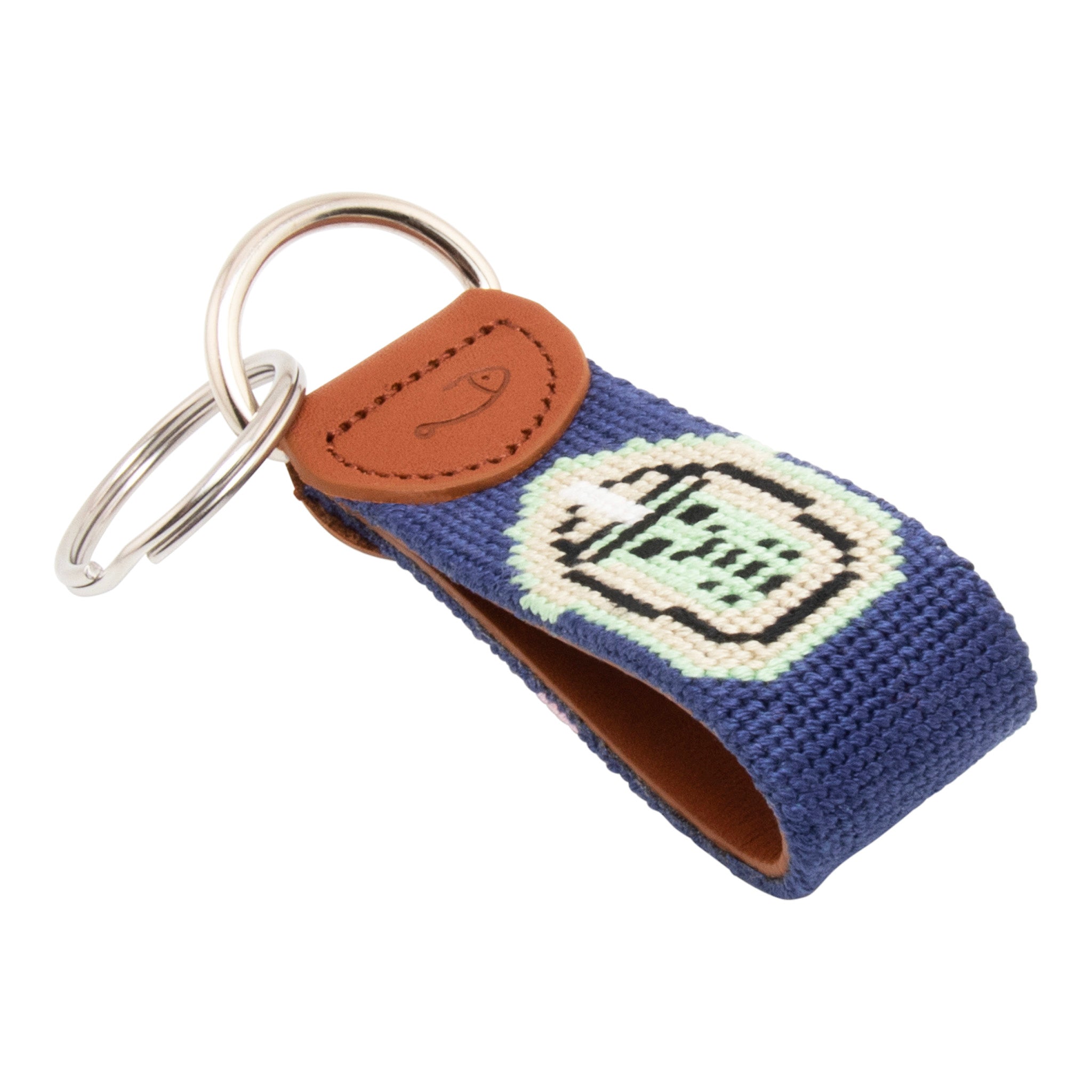 Bubble Tea Needlepoint Key Fob