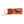 Needlepoint keychain with jungle camouflaged dog against blaze orange background, leather backing, stainless steel key ring, same pattern on both sides