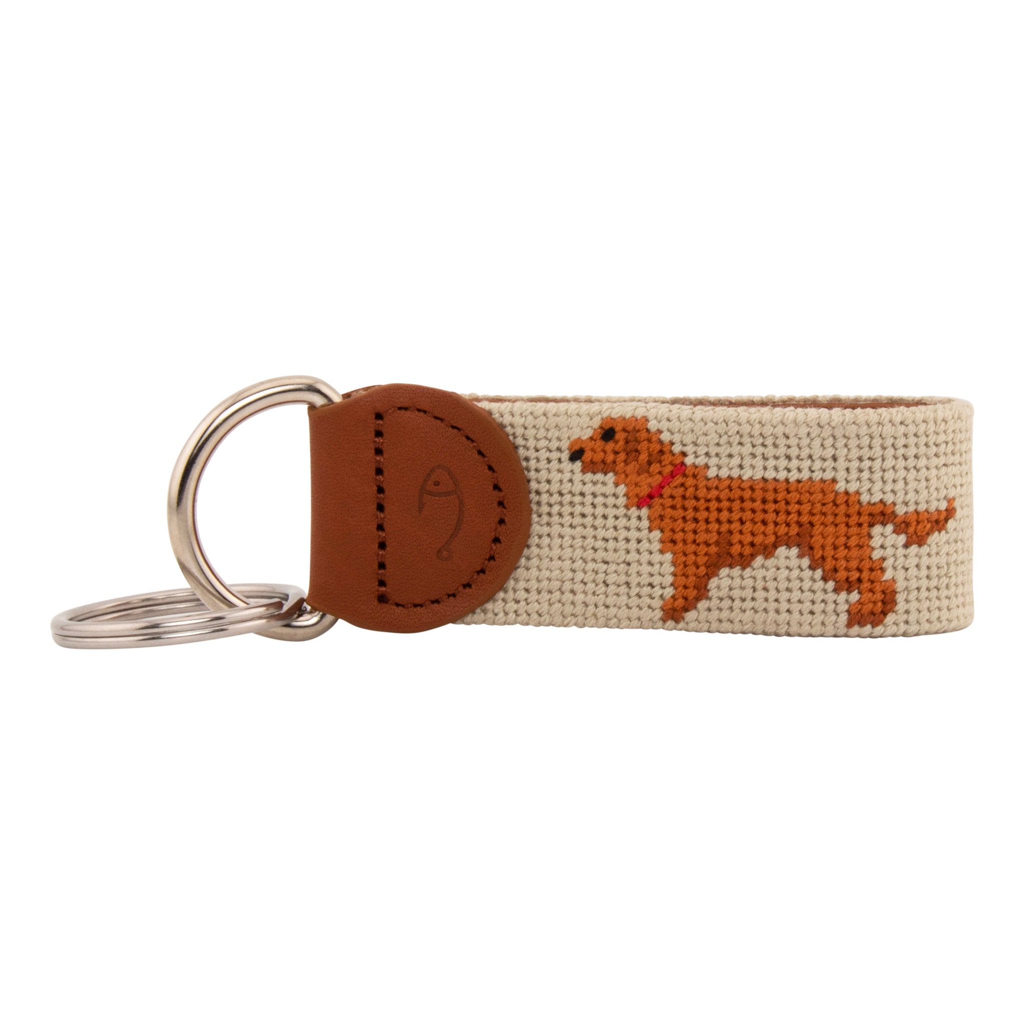 Chocolate Lab Needlepoint Key Fob