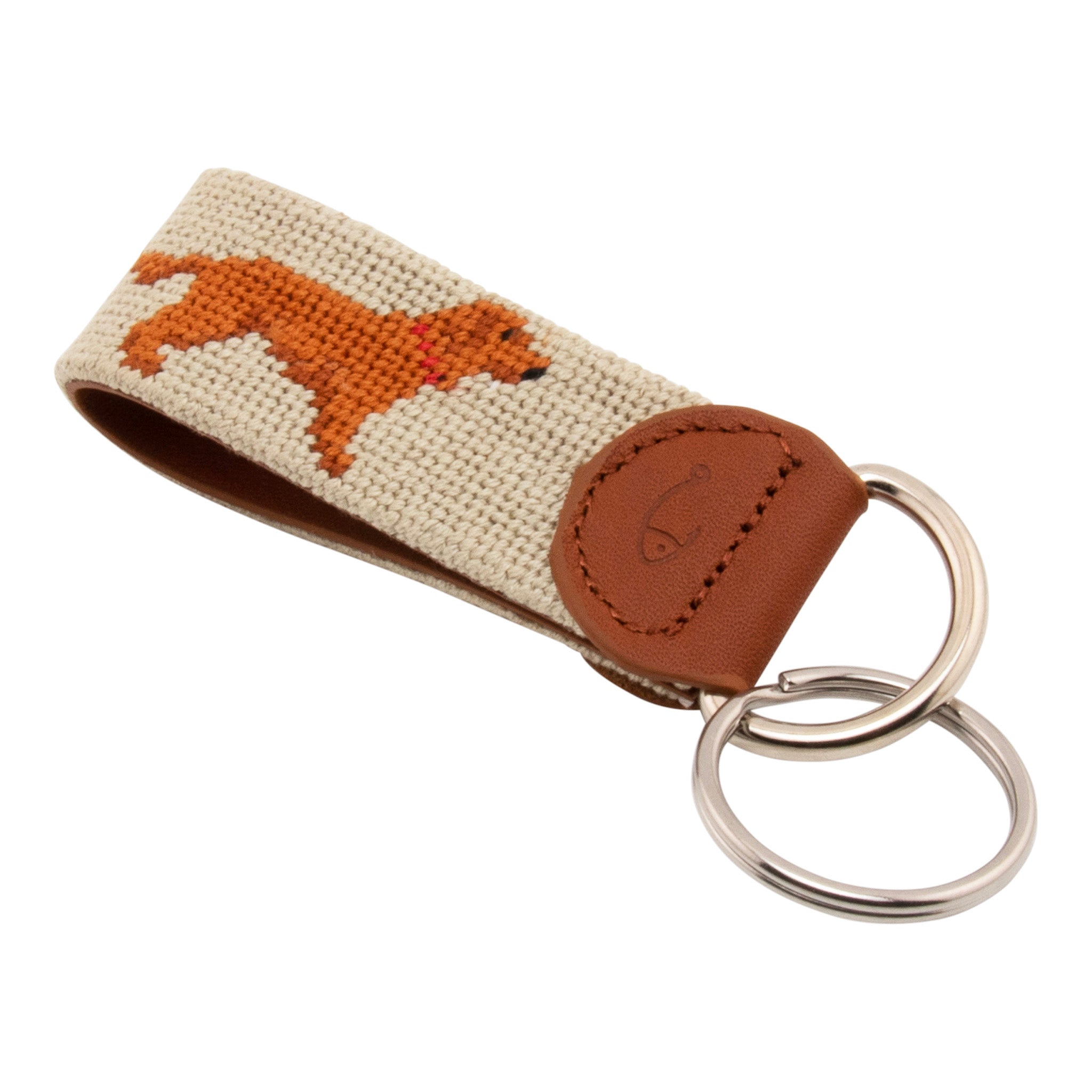 Chocolate Lab Needlepoint Key Fob