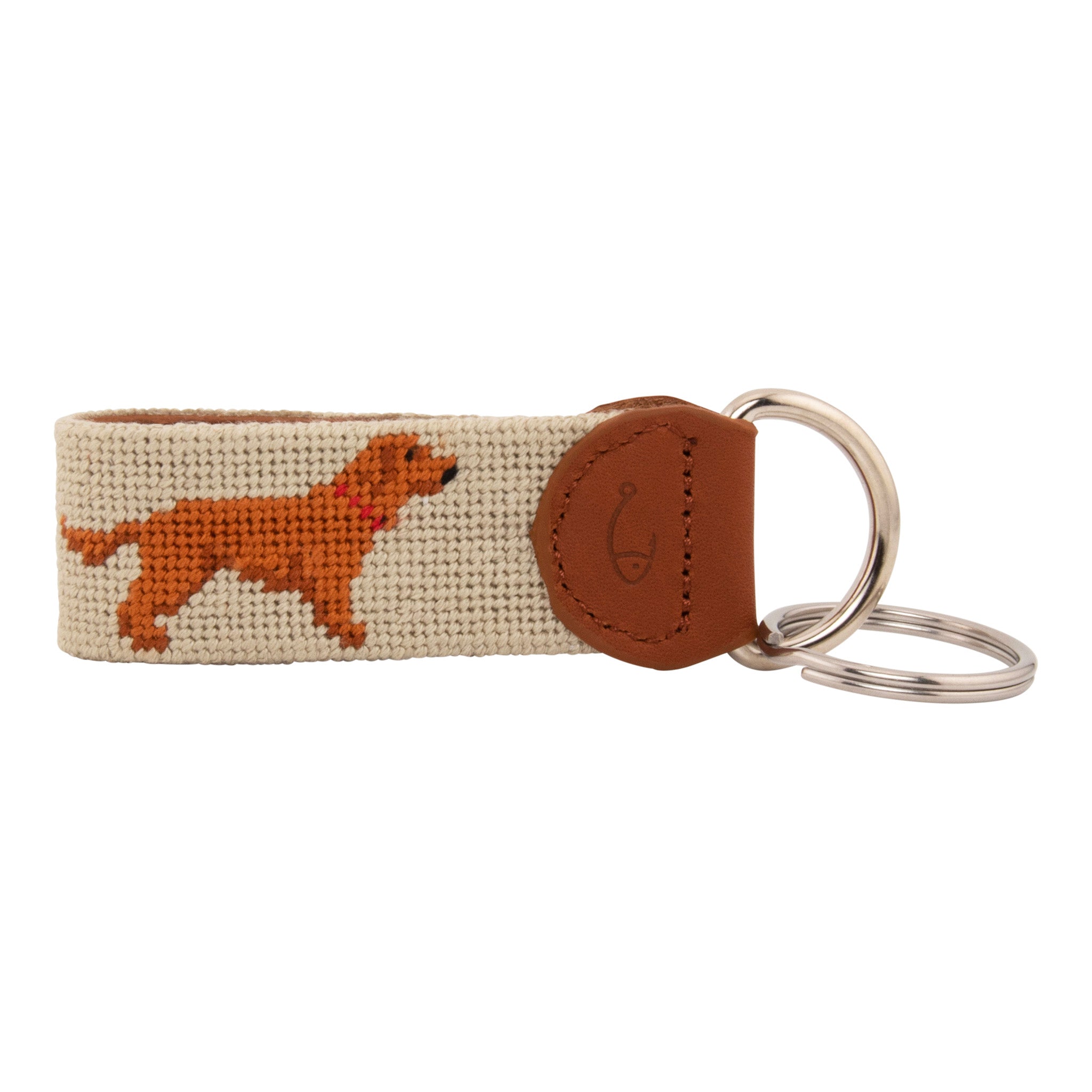Chocolate Lab Needlepoint Key Fob