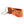 Hand-stitched duck needlepoint keychain showing a mallard drake on both sides against a blaze orange background and leather backing.  Stainless steel D-ring and keyring.