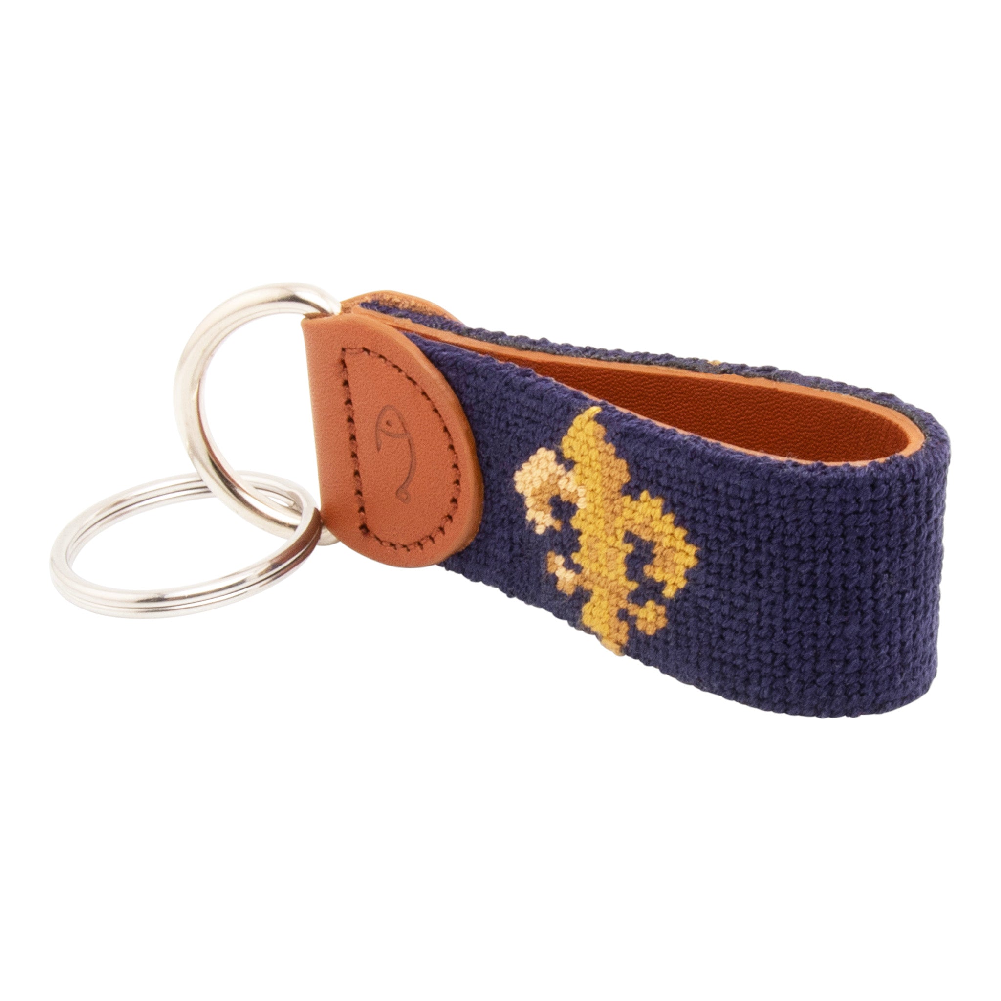 Fleur de lis Needlepoint Key Fob