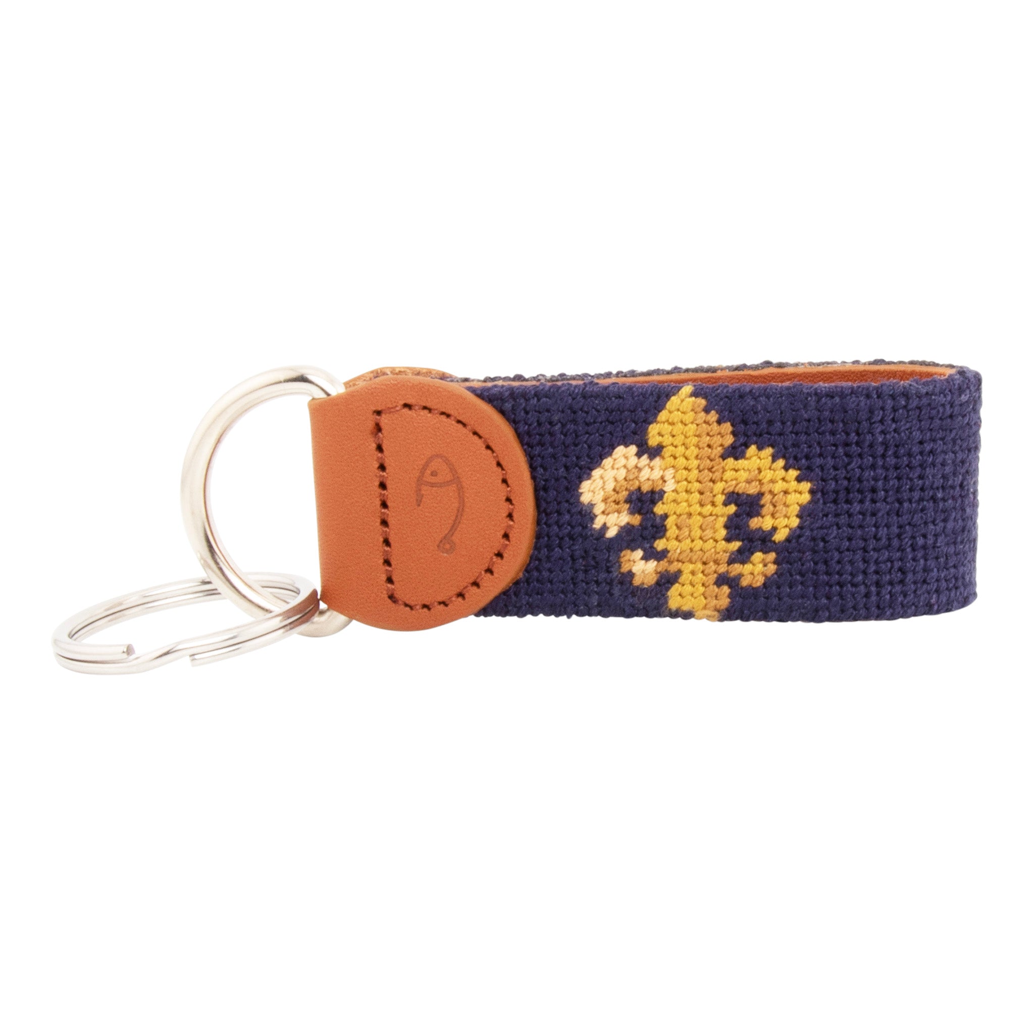 Fleur de lis Needlepoint Key Fob