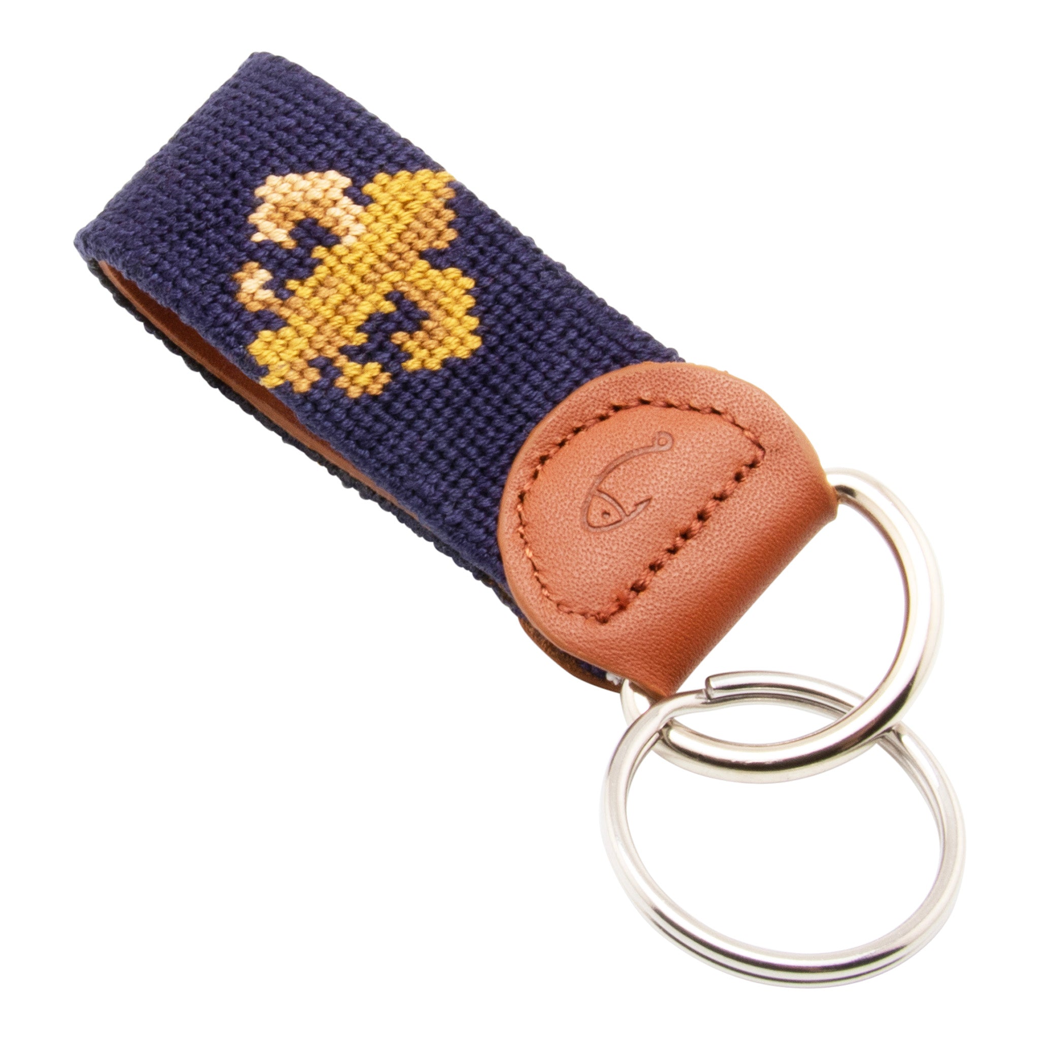 Fleur de lis Needlepoint Key Fob