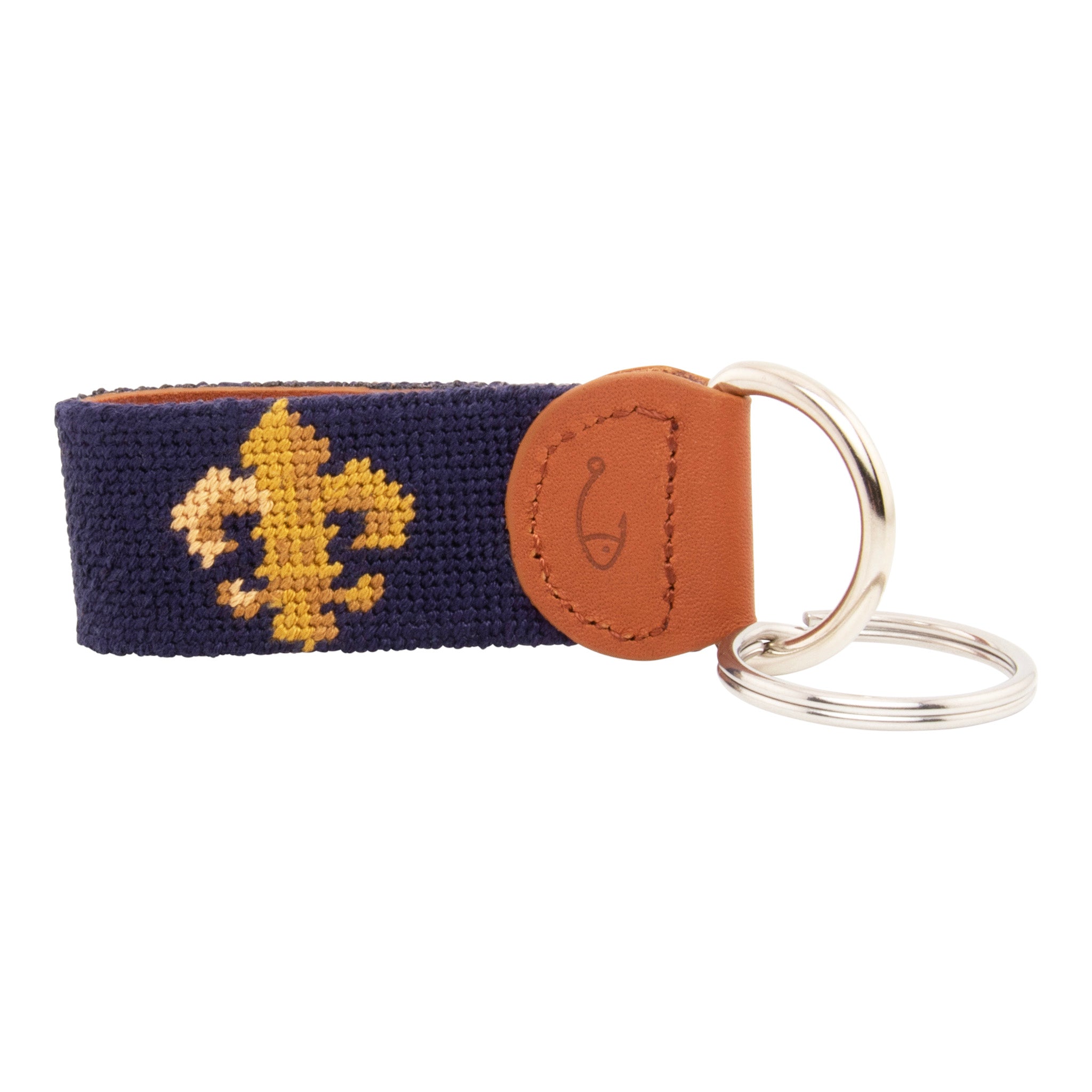 Fleur de lis Needlepoint Key Fob