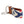 Hand-stitched Gaucho needlepoint keychain showing a red white and blue gaucho pattern on both sides with leather backing.  Stainless steel D-ring and keyring.