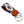Hand-stitched Gaucho needlepoint keychain showing a red white and blue gaucho pattern on both sides with leather backing.  Stainless steel D-ring and keyring.