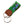 Hand-stitched golfing themed needlepoint keychain showing crossed golf clubs on both sides against a green background and leather backing.  Stainless steel D-ring and keyring.