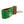 Hand-stitched golfing themed needlepoint keychain showing crossed golf clubs on both sides against a green background and leather backing.  Stainless steel D-ring and keyring.