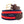 Navy Stripe Needlepoint Belt with a dark navy blue background showing a red stripe 1/3 the width of the belt going down the center of the belt. Belt has a brass buckle and full grain leather backing and strap.