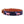 Patriotic Dog Needlepoint Dog Collar with navy blue background showing a repeating pattern of evenly spaced dog silhouette filled with the pattern of the American Flag. The dog collar has durable stainless steel and full grain leather backing and strap.