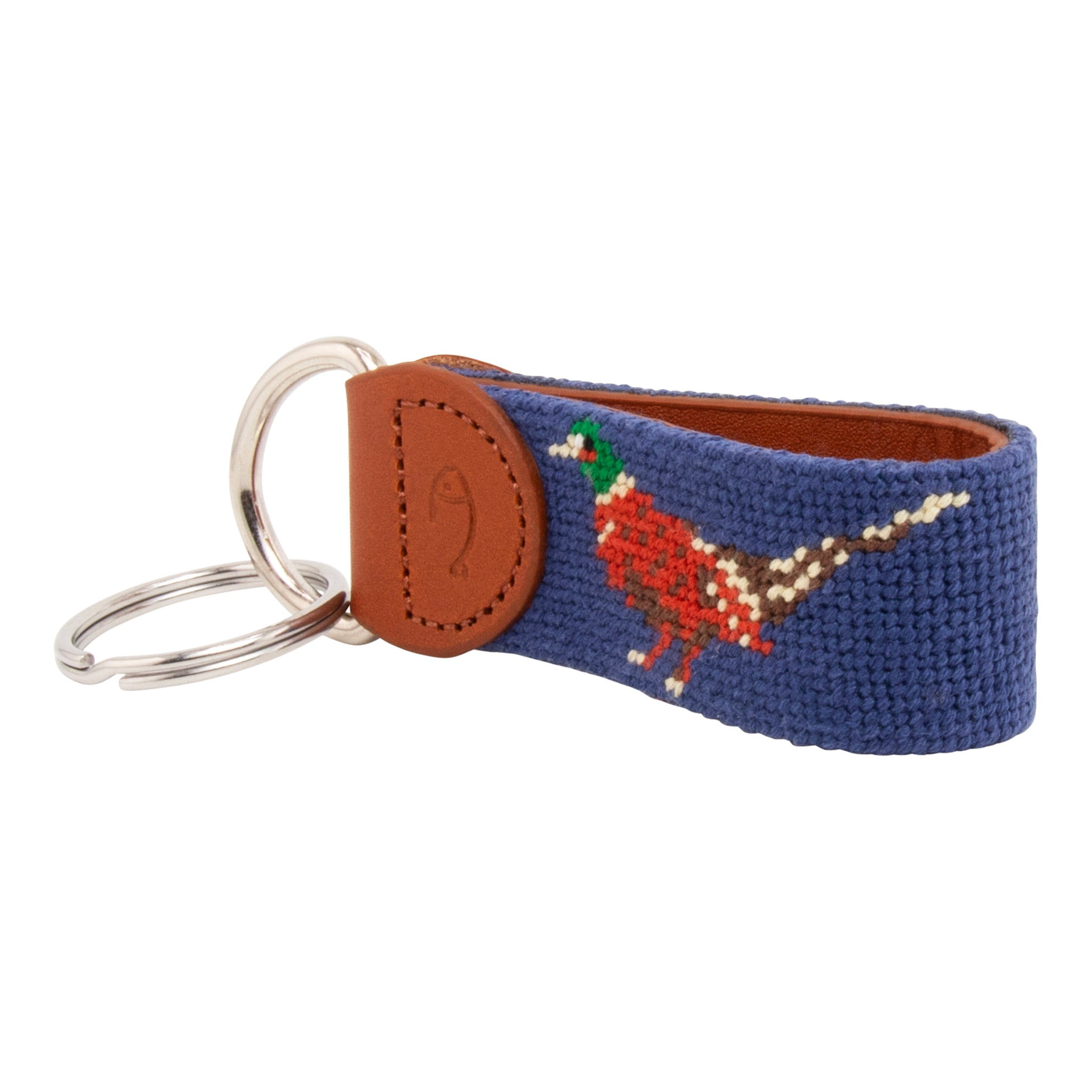 Pheasant Needlepoint Key Fob