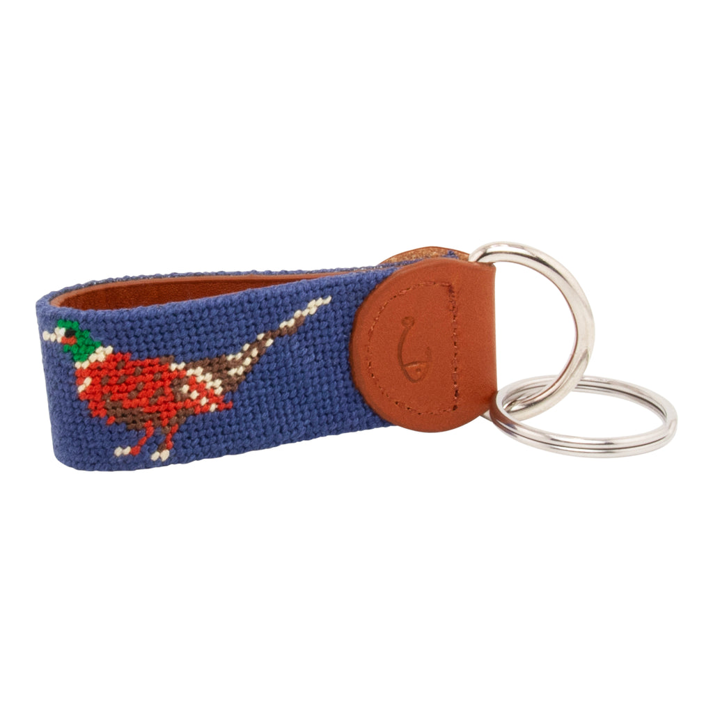 Pheasant Needlepoint Key Fob