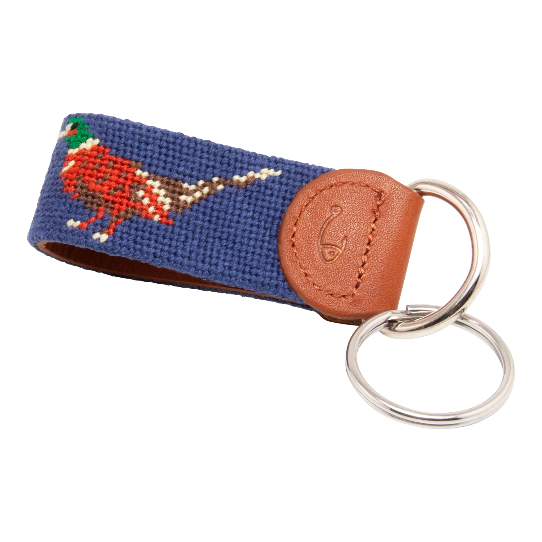 Pheasant Needlepoint Key Fob