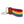 Hand-stitched rainbow needlepoint keychain showing a rainbow pattern on both sides and leather backing.  Stainless steel D-ring and keyring.