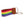 Hand-stitched rainbow needlepoint keychain showing a rainbow pattern on both sides and leather backing.  Stainless steel D-ring and keyring.