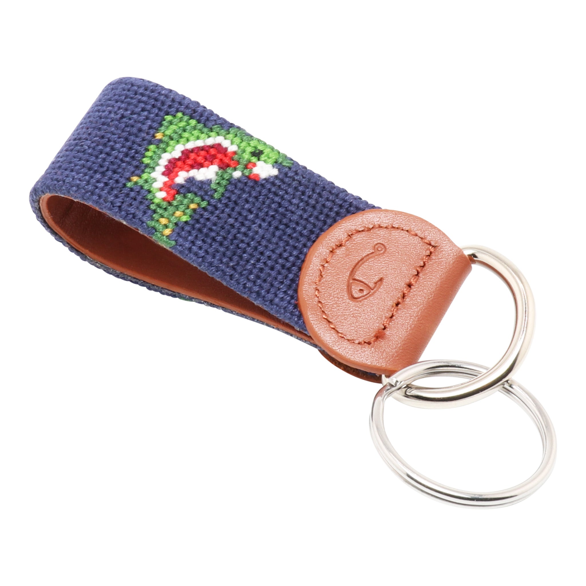 Rainbow Trout Needlepoint Key Fob