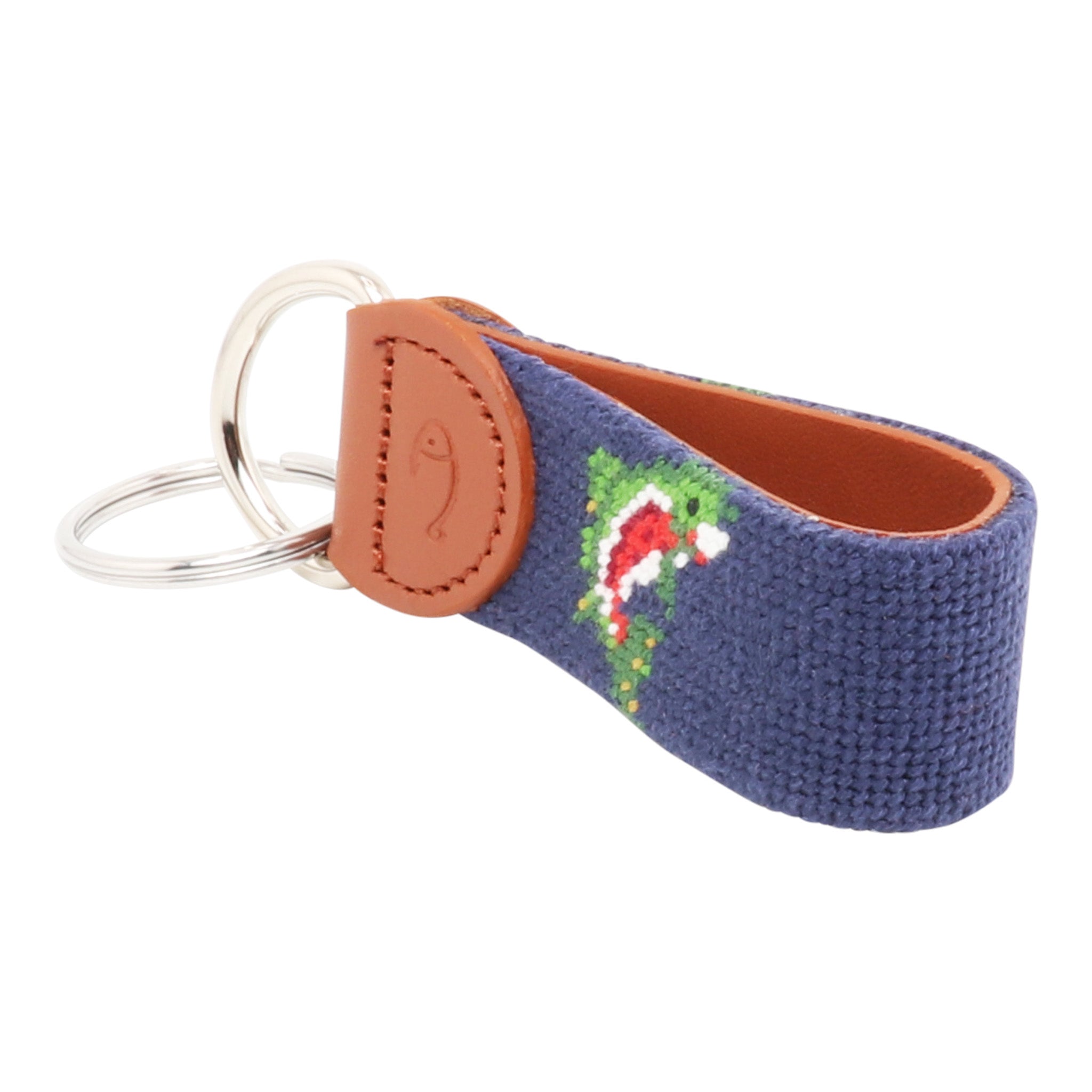 Rainbow Trout Needlepoint Key Fob