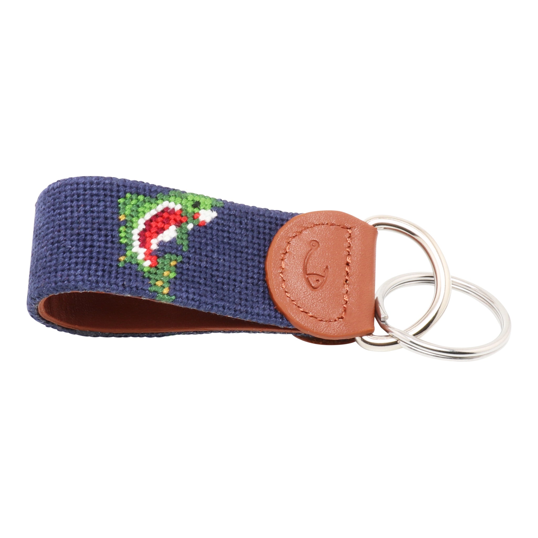 Rainbow Trout Needlepoint Key Fob