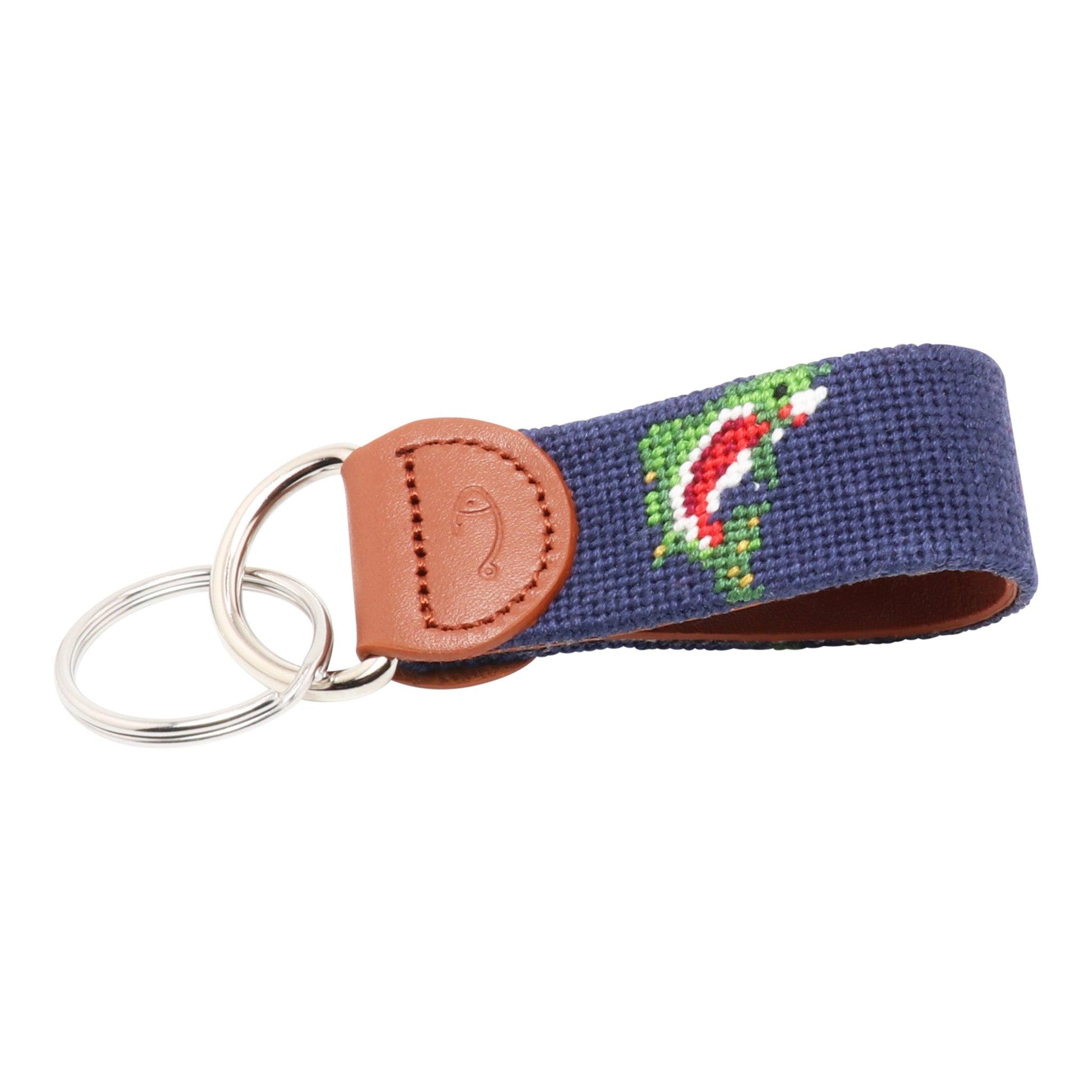Rainbow Trout Needlepoint Key Fob