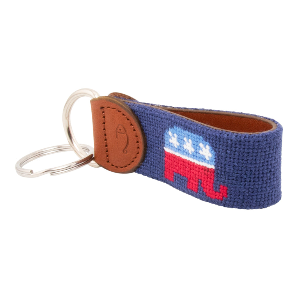 Republican Keyboard Republican Needlepoint Key Fob | Full Grain Leather | Political Gift ...