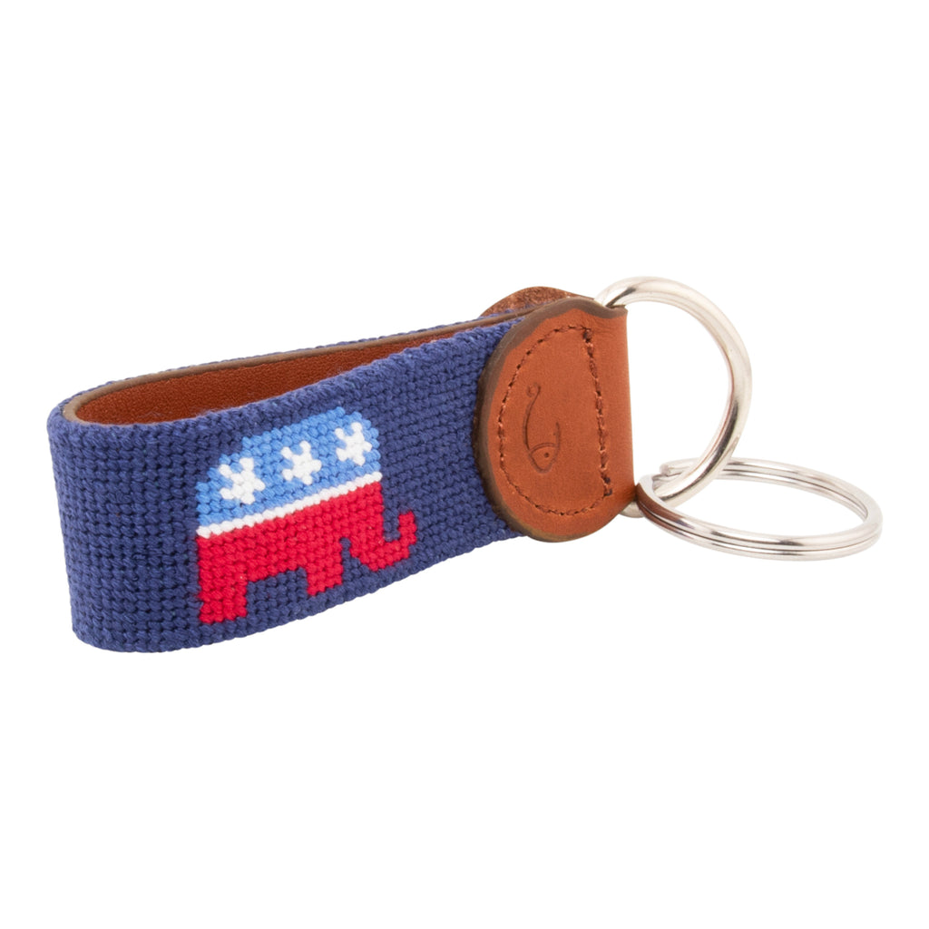 Republican Keyboard Republican Needlepoint Key Fob | Full Grain Leather | Political Gift ...