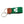 Hand-stitched shamrock needlepoint keychain showing a green shamrock on both sides against a navy blue background and leather backing.  Stainless steel D-ring and keyring.