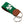 Hand-stitched shamrock needlepoint keychain showing a green shamrock on both sides against a navy blue background and leather backing.  Stainless steel D-ring and keyring.