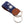 needlepoint keychain showing South Carolina State Flag against navy blue background, Palmetto and crescent, same design on both sides hand-stitched, leather backing with stainless steel keyring