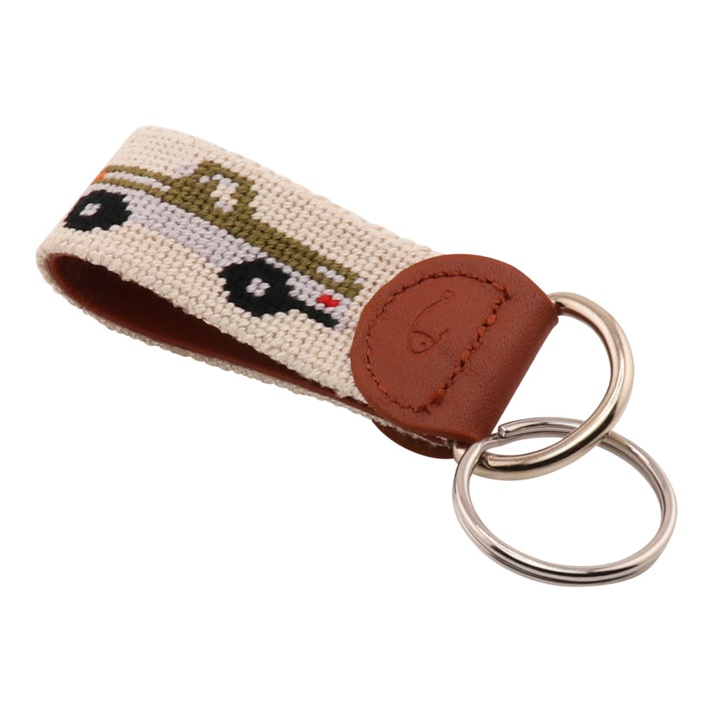 Pickup Truck Needlepoint Key Fob – Hand-stitched needlepoint key fob by Huck Venture
