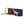 Hand-stitched yellow Labrador needlepoint keychain showing a yellow lab on both sides against a navy blue background and leather backing.  Stainless steel D-ring and keyring.